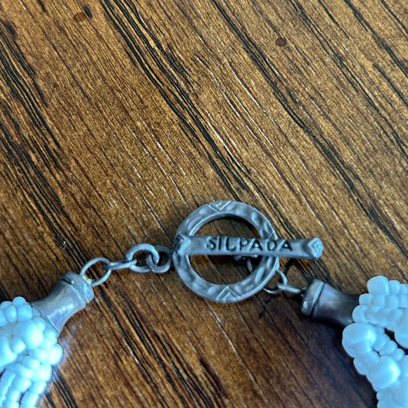 2008 Silpada White Seed Bead Multi Strand NECKLACE 35 Inches N1573 - Picture 2 of 2